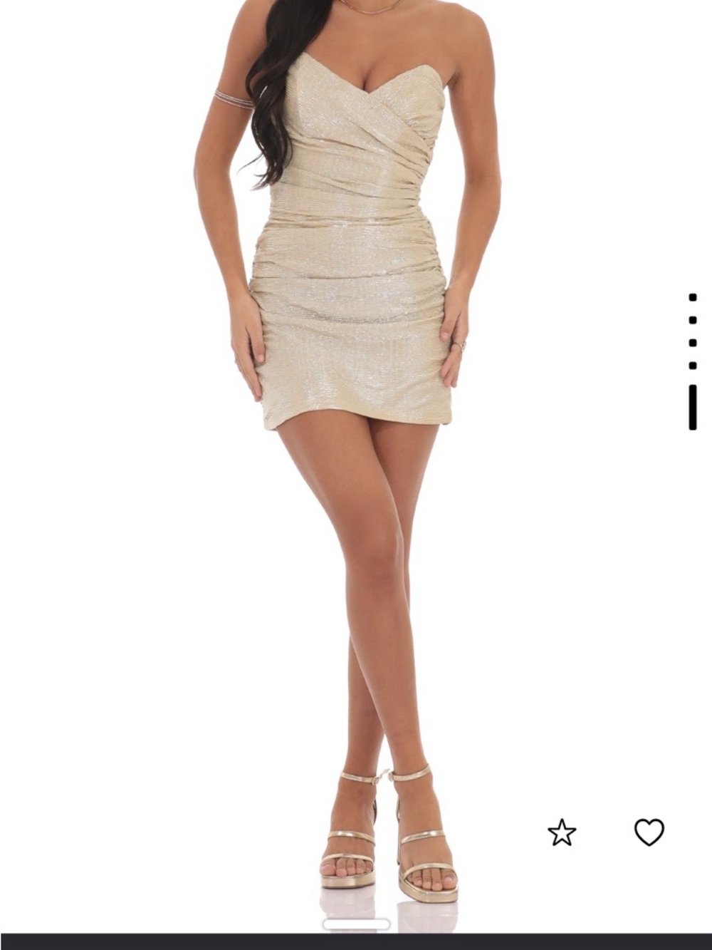 Lucy in the Sky Champagne Sparkle Strapless Mini Dress